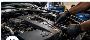 Technician performing full and minor vehicle servicing